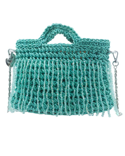 Laguna Lily Bag by Palette by Rishma in aqua — back view showing construction detail