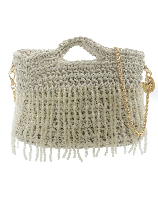 Magnolia Bag by Palette by Rishma in pearl white — back view showing construction detail