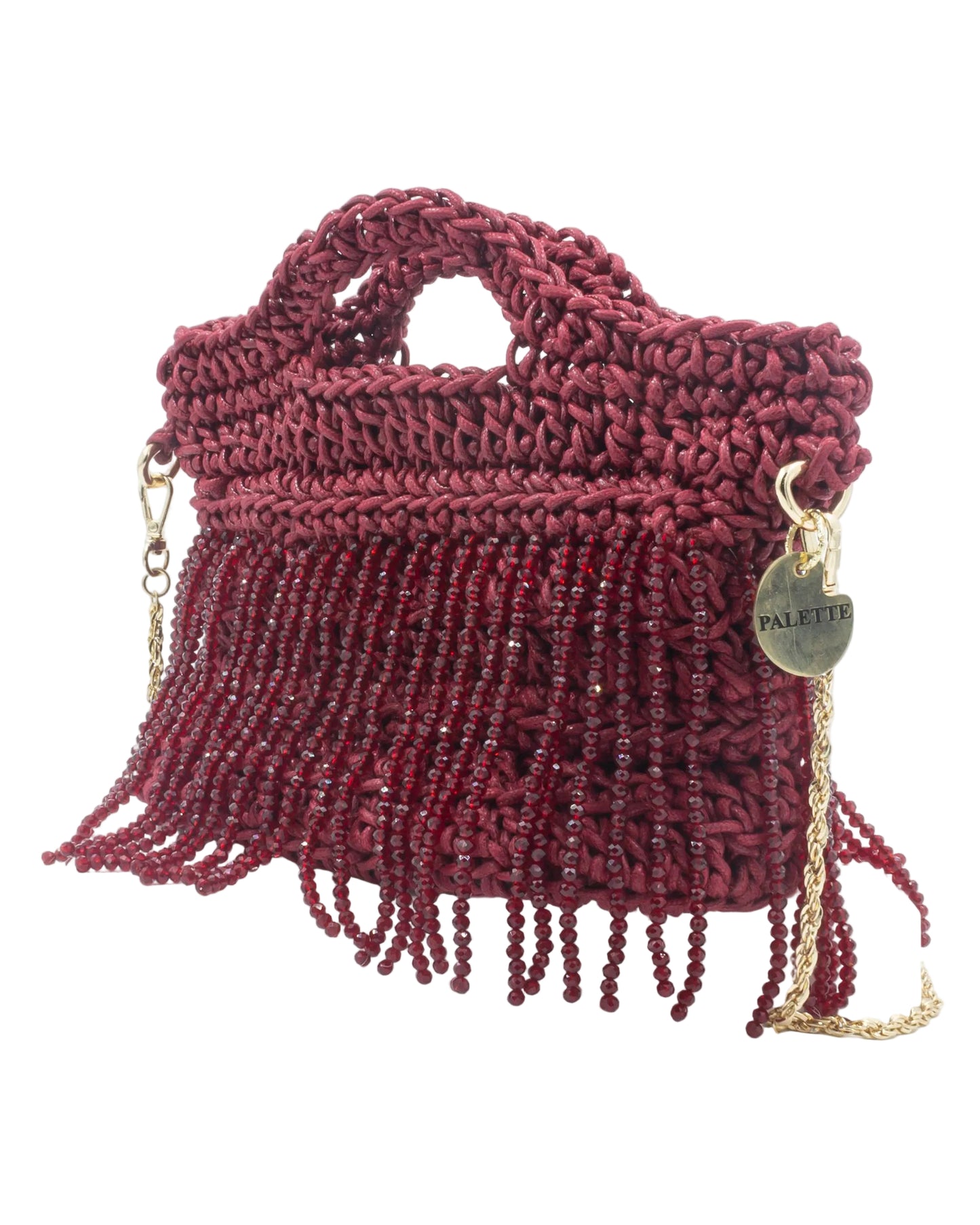 Camellia Bag by Palette by Rishma in ruby red — side profile