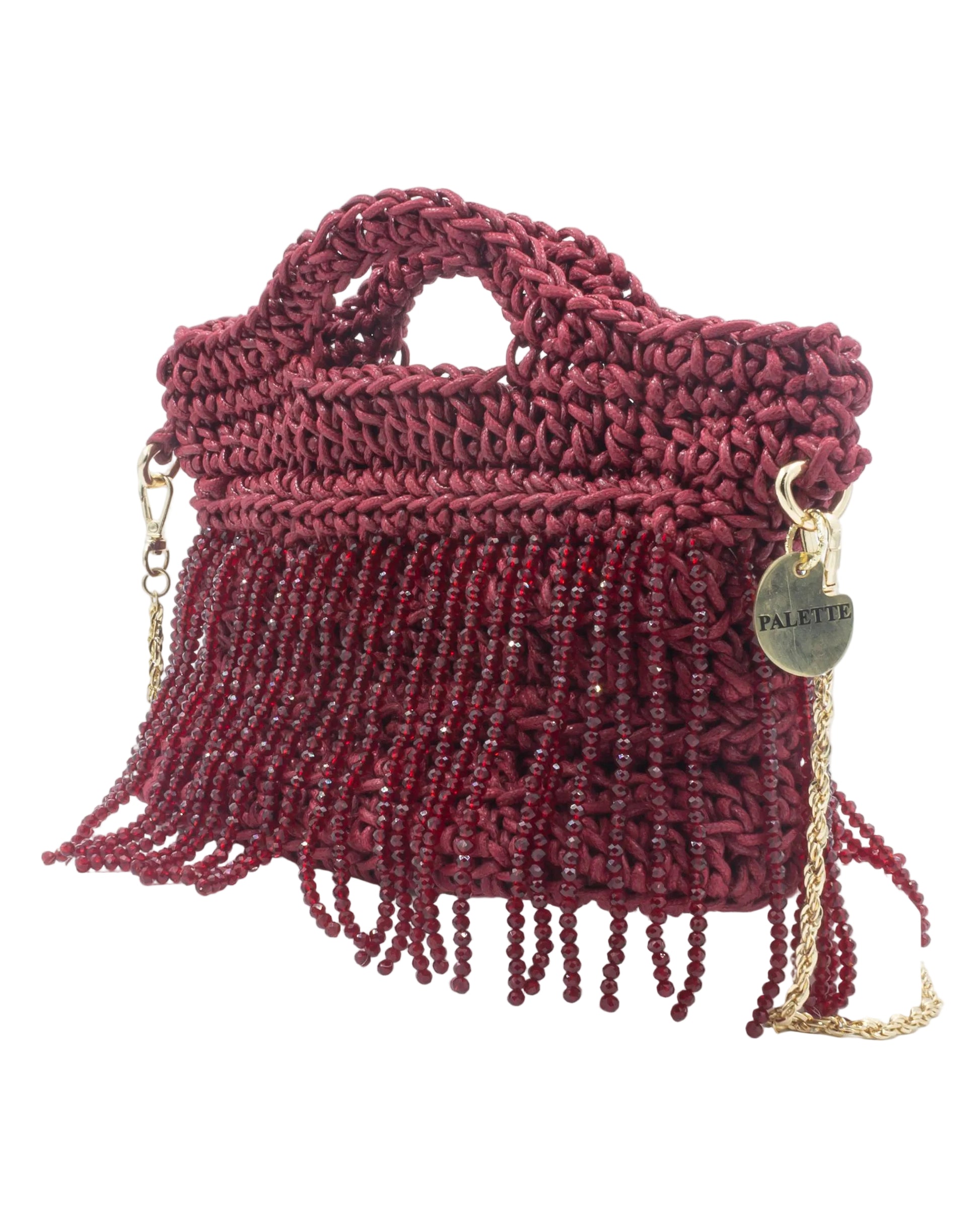 Camellia Bag by Palette by Rishma in ruby red — side profile