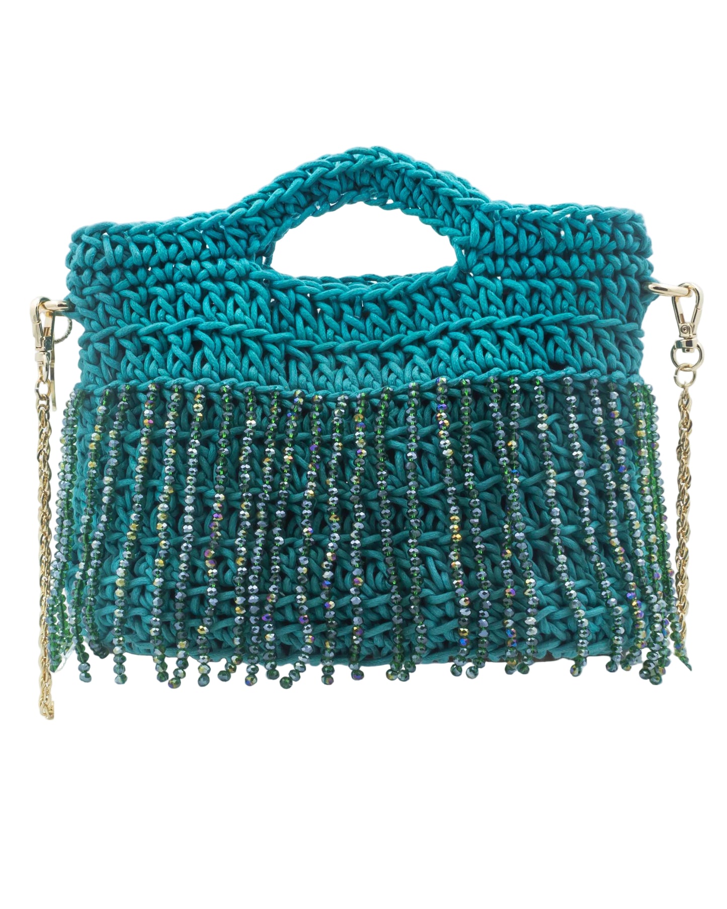 Jade Vine Bag by Palette by Rishma in deep teal — back view showing construction detail