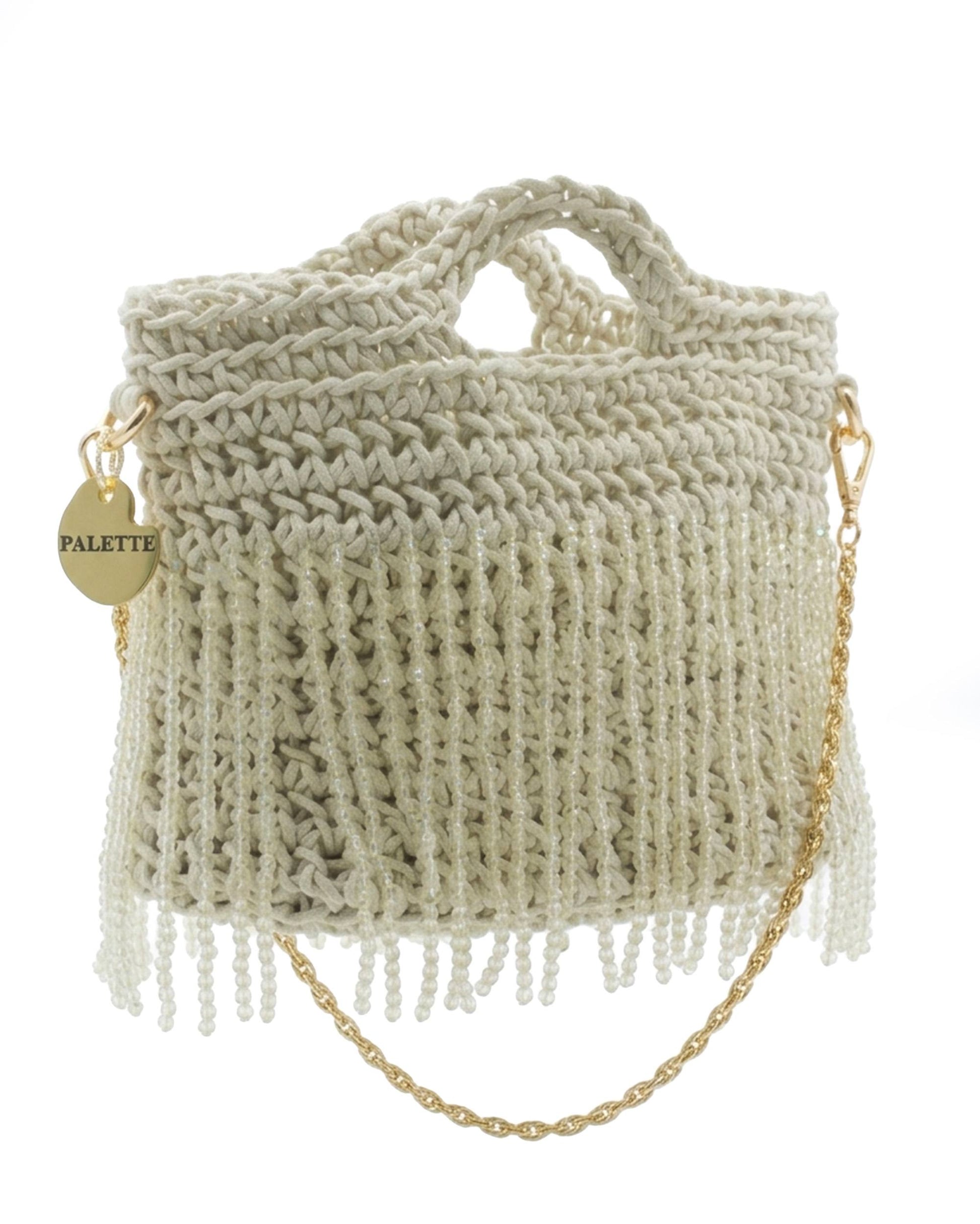 Magnolia Bag by Palette by Rishma in pearl white — side profile
