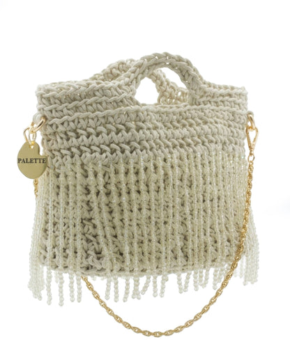 Magnolia Bag by Palette by Rishma in pearl white — side profile