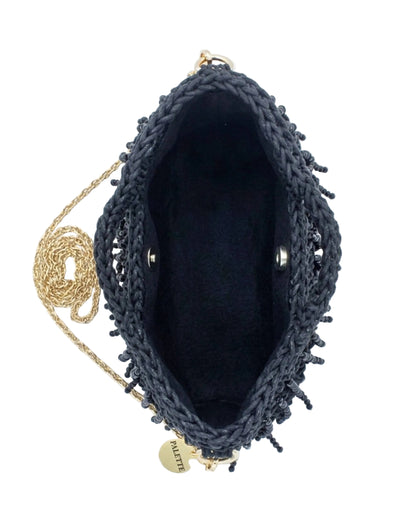 Felt interior lining of Palette by Rishma Midnight Iris Bag