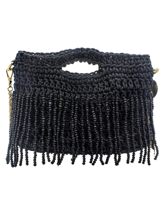 Midnight Iris Bag by Palette by Rishma in noir black — back view showing construction detail