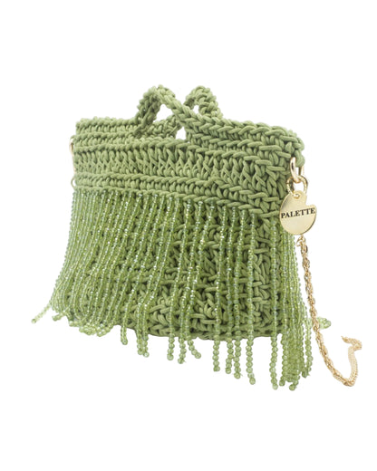 Olive Grove Bag by Palette by Rishma in moss green — side profile