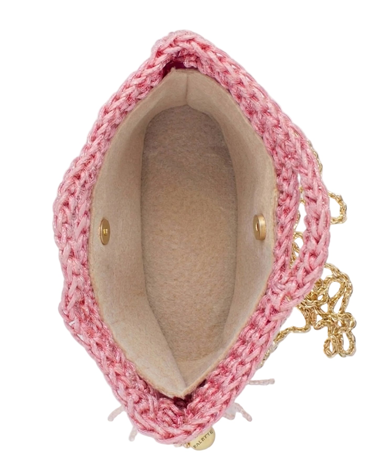 Felt interior lining of Palette by Rishma Peony Bag