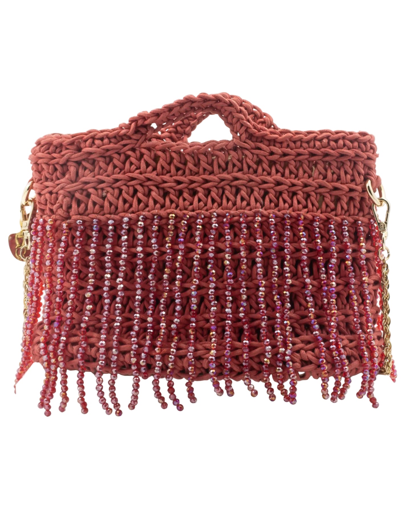 Poppy Bag by Palette by Rishma in scarlet red — back view showing construction detail