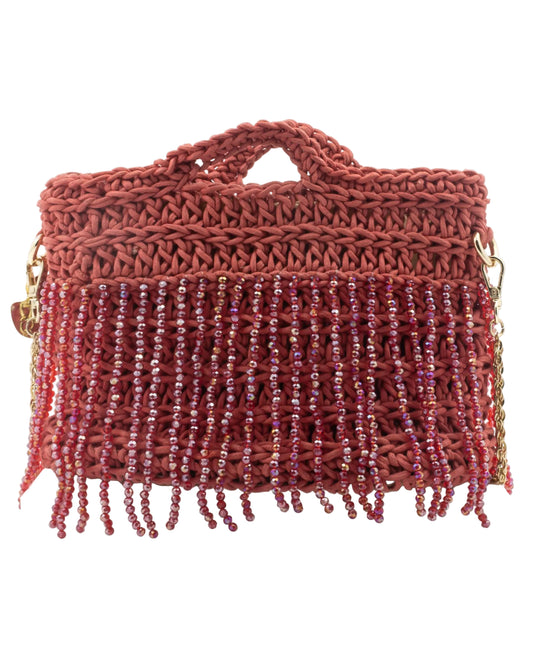 Poppy Bag by Palette by Rishma in scarlet red — back view showing construction detail