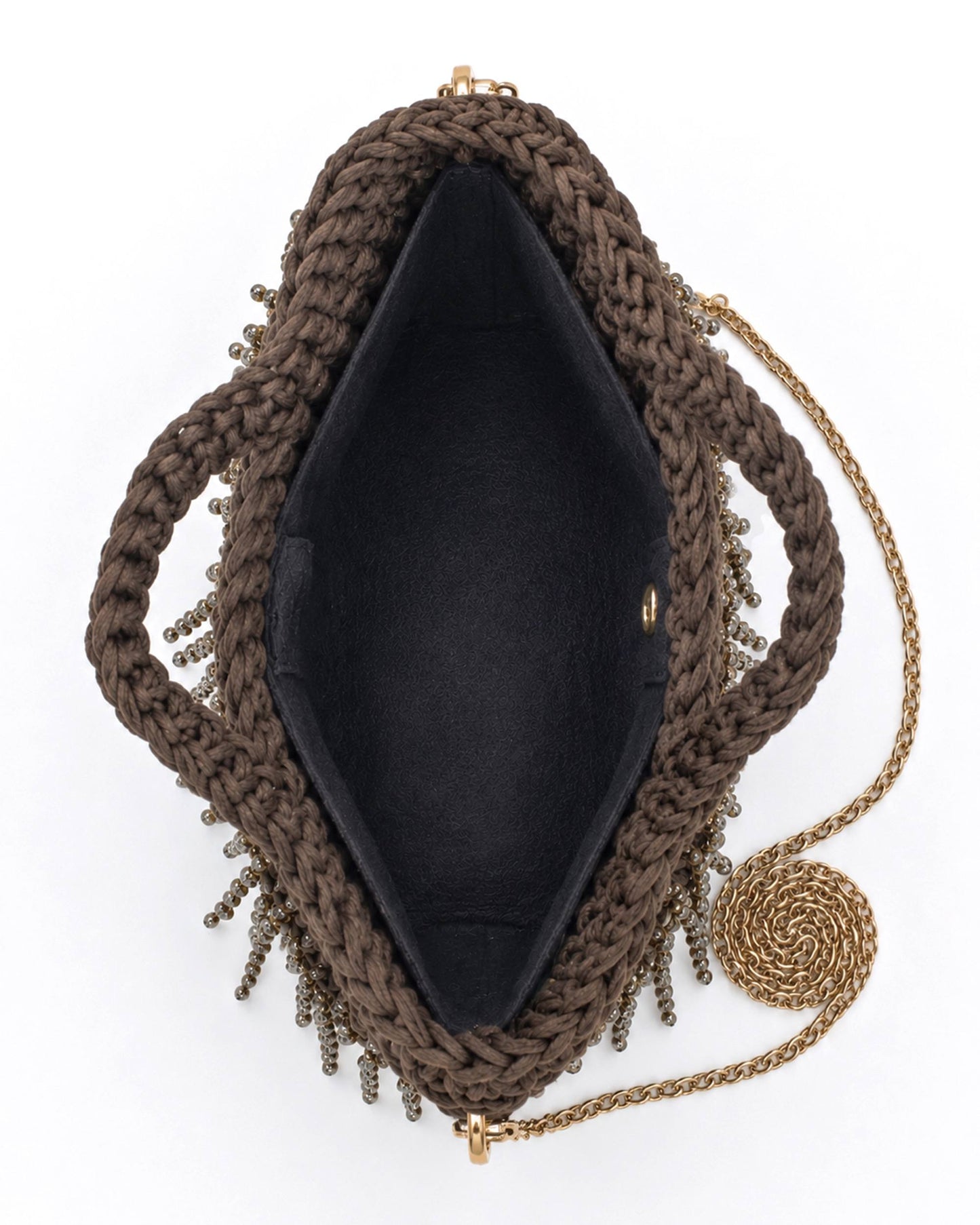 Felt interior lining of Palette by Rishma Truffle Rose Bag