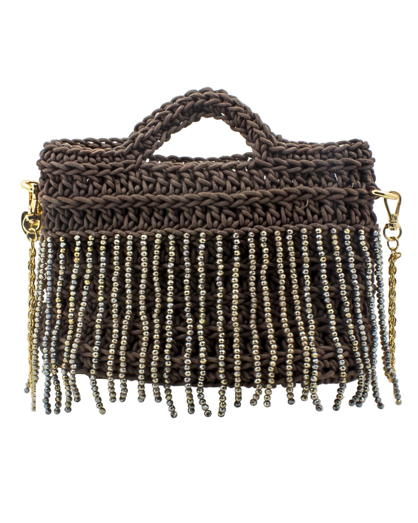 Truffle Rose Bag by Palette by Rishma in deep cocoa brown — back view showing construction detail