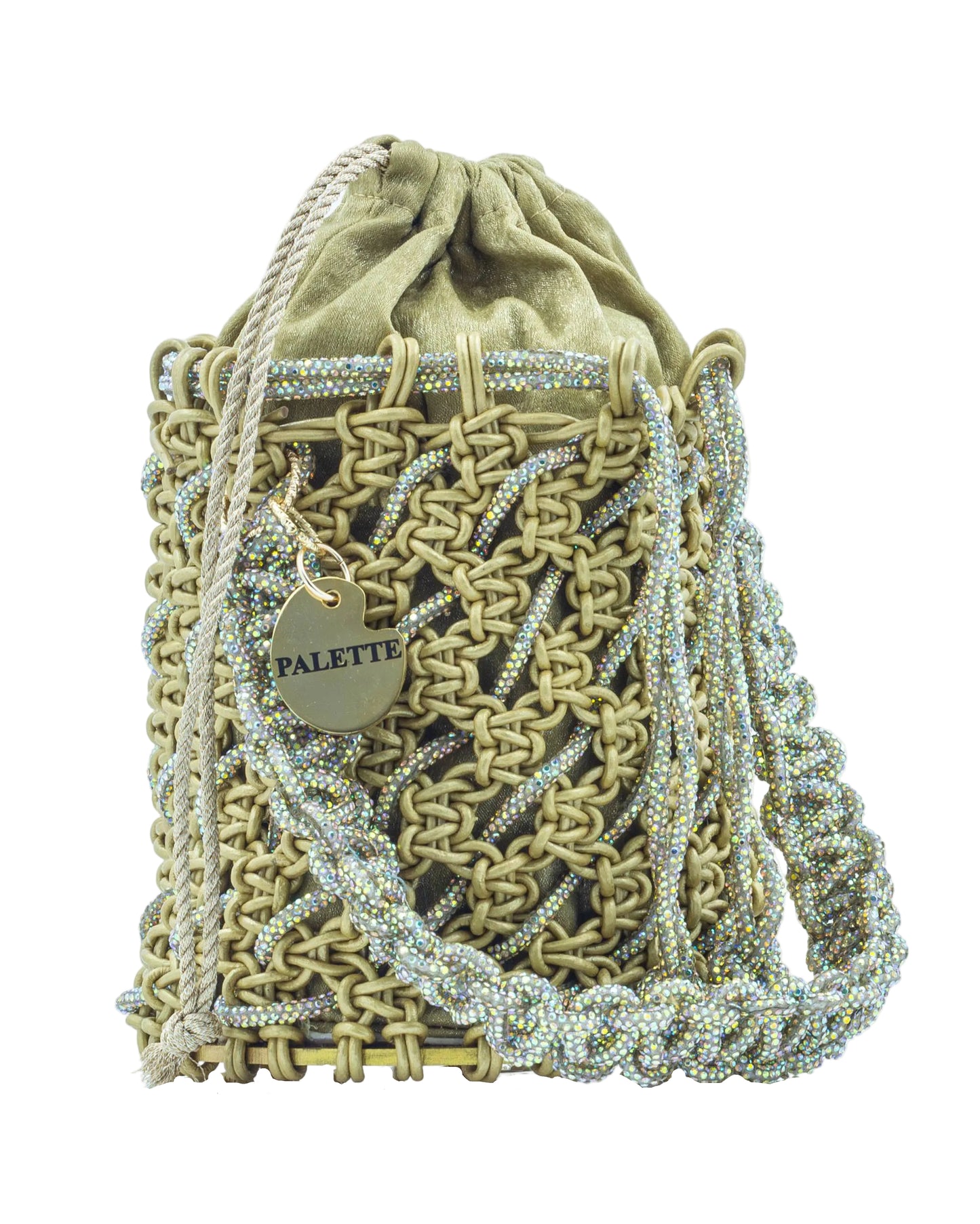 Oro Bucket Bag by Palette by Rishma in gold — side profile