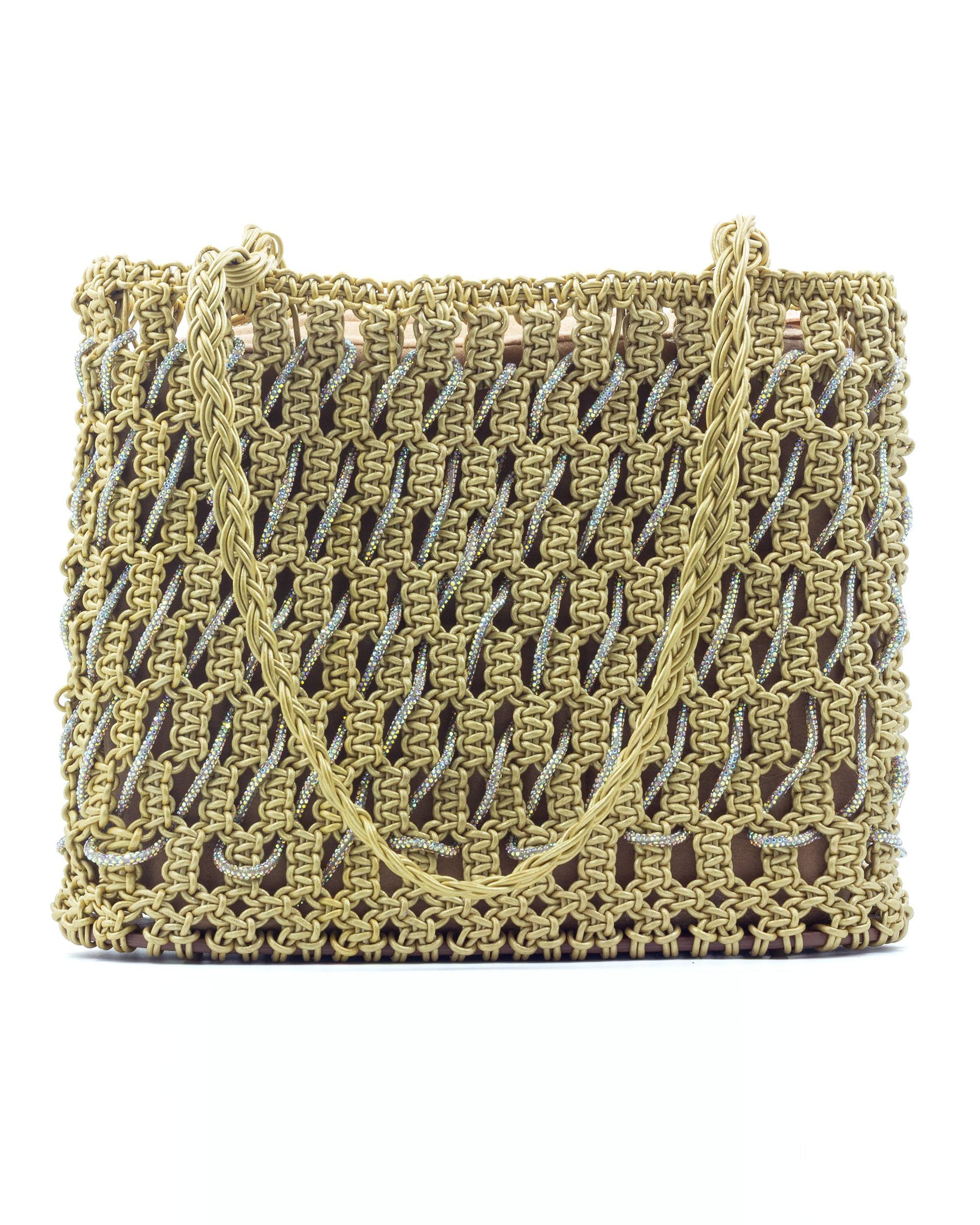Oro Tote Bag by Palette by Rishma in gold — back view showing construction detail