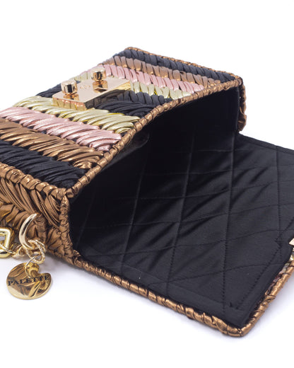Quilted satin interior lining of Palette by Rishma Brulé Bag