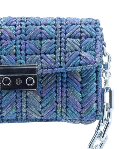 Close-up of woven metallic yarn texture on Palette by Rishma Merine Bag