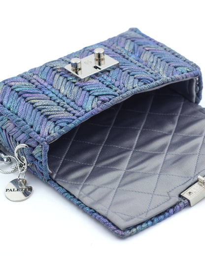 Quilted satin interior lining of Palette by Rishma Merine Bag