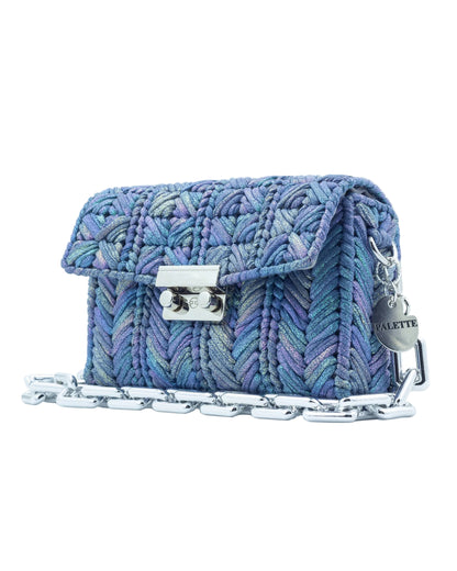 Merine Bag by Palette by Rishma in iridescent blue — side profile