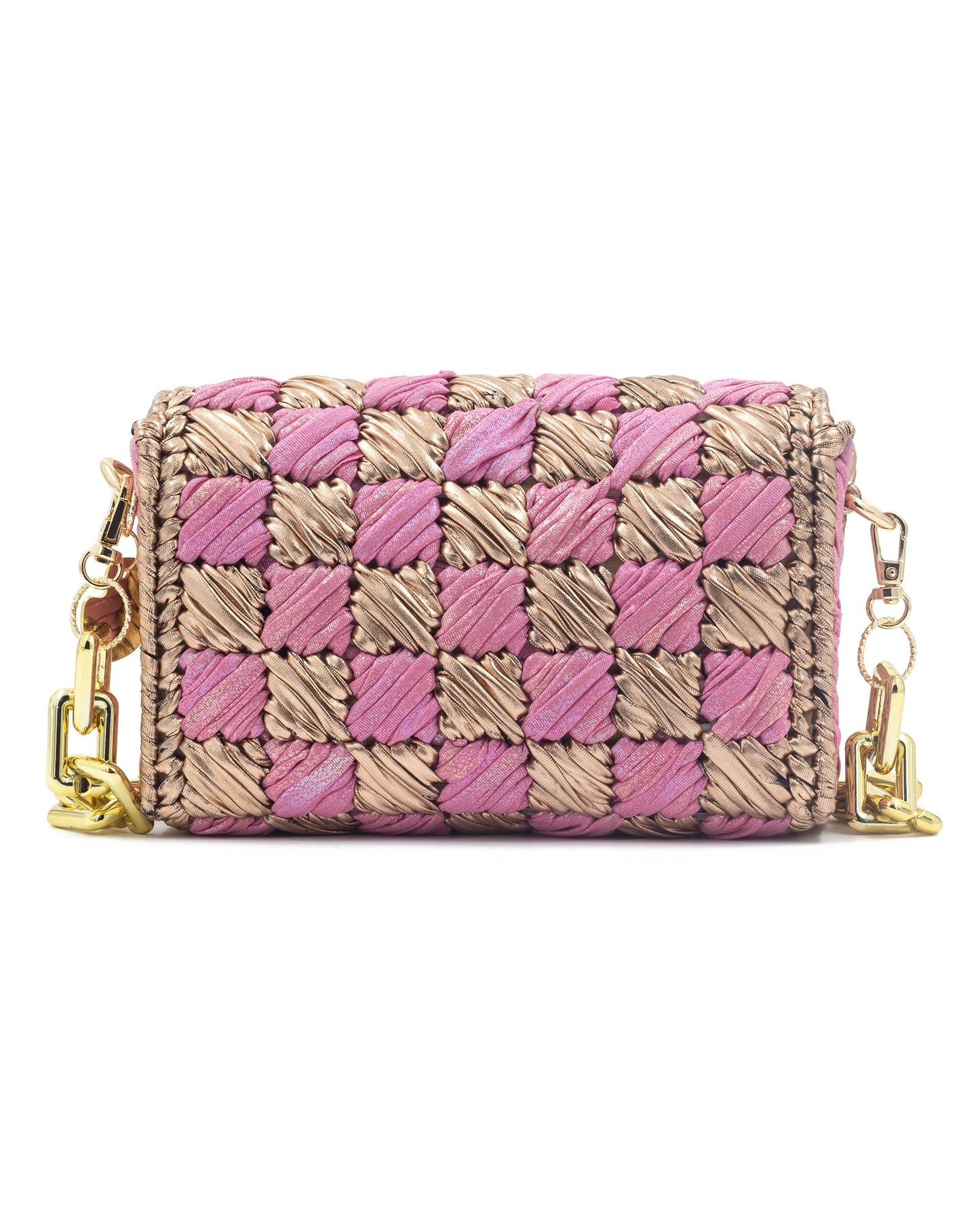 Rosé Bag by Palette by Rishma in soft pink and champagne — back view showing construction detail