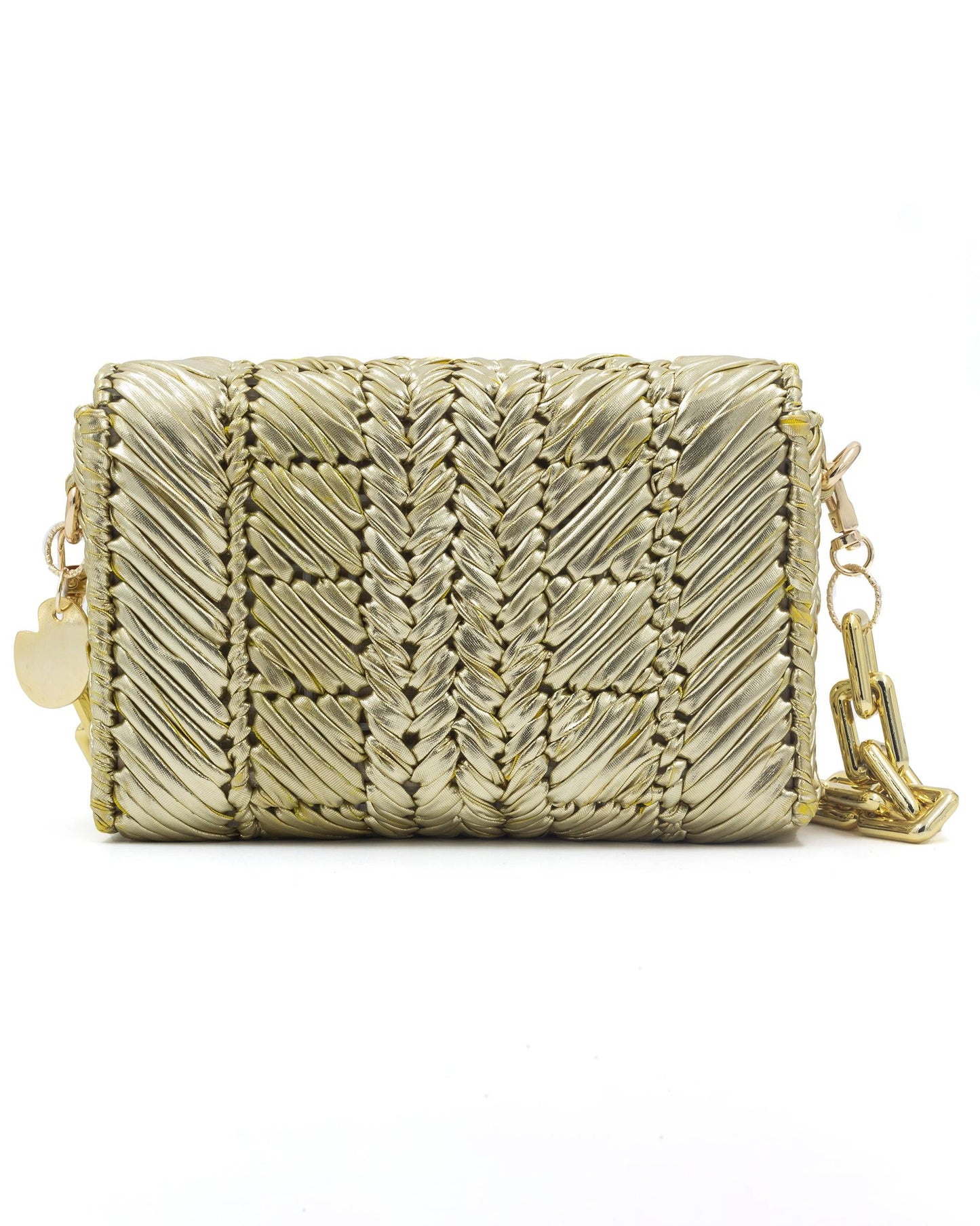 Solis Bag by Palette by Rishma in warm gold — back view showing construction detail