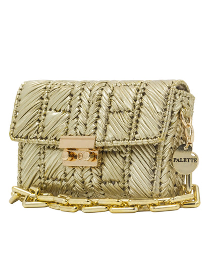 Solis Bag by Palette by Rishma in warm gold — side profile