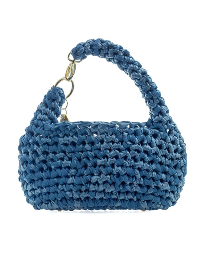 Denim Bag by Palette by Rishma in denim blue — back view showing construction detail