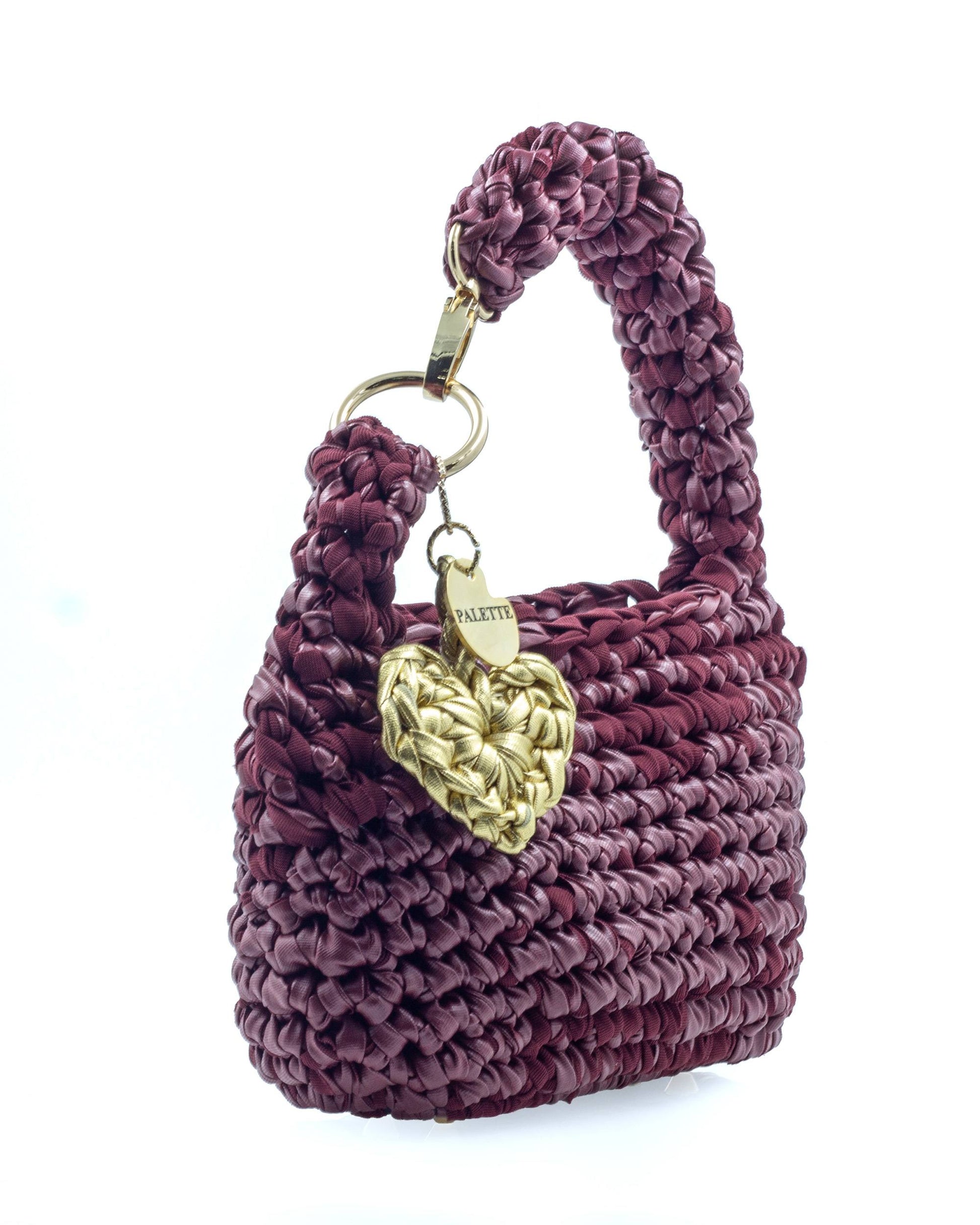 Mulberry Bag by Palette by Rishma in deep mulberry maroon — side profile